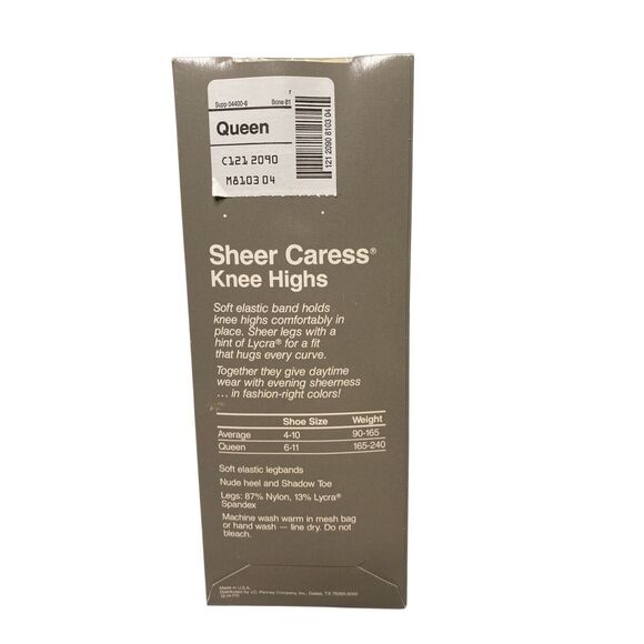 Worthington Sheer Caress Knee Highs Bone Queen Shadow Toe Hosiery New Everyday - Picture 2 of 3